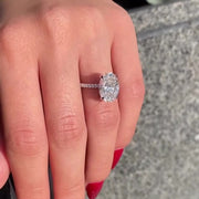 Luxury Hidden Halo Oval Engagement Ring